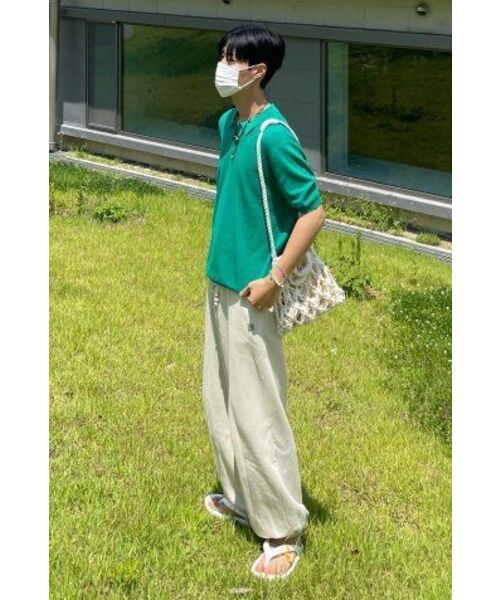 NONBLANK(ノンブランク)の「クールタッチハーフスリーブカラーニット_GREEN(ポロシャツ・メンズ・その他・LARGE/X-LARGE/MEDIUM)」の7枚目の写真