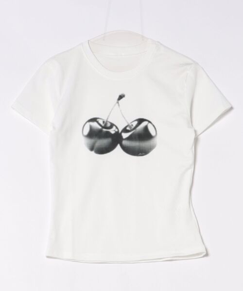 Alvia（アルビア）の「チェリープリント半袖Tシャツ（Tシャツ/カットソー・レディース・ホワイト・M）」の6枚目の写真