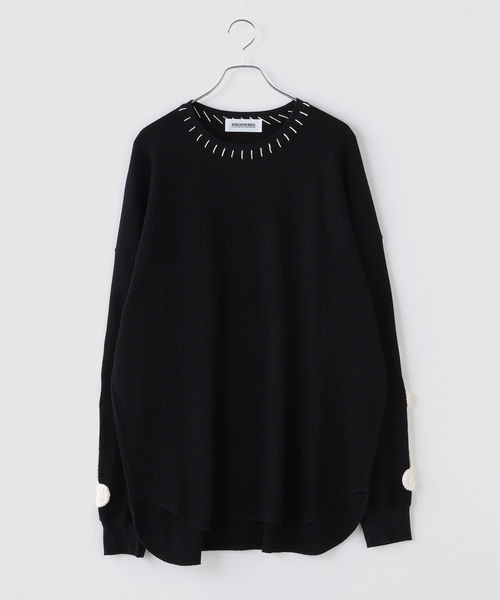 DISCOVERED(ディスカバード)の「DISCOVERED / ディスカバード BONE CROCHET WAFFLE CUTSEWN(Tシャツ/カットソー・メンズ・アイボリー/ブラック・1)」の1枚目の写真