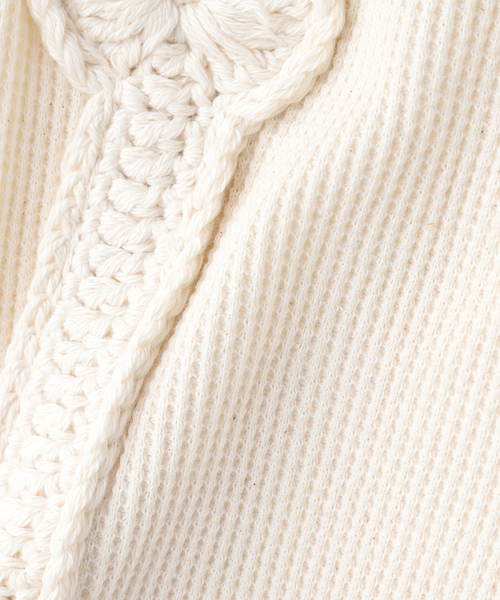 DISCOVERED(ディスカバード)の「DISCOVERED / ディスカバード BONE CROCHET WAFFLE CUTSEWN(Tシャツ/カットソー・メンズ・アイボリー/ブラック・1)」の5枚目の写真