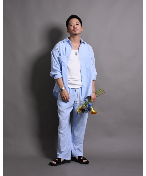 #Re:room（リルーム）の「ストライプワイドカラーパンツ（その他パンツ・メンズ・ブラック/ブルー/パープル・SMALL/MEDIUM）」の21枚目の写真