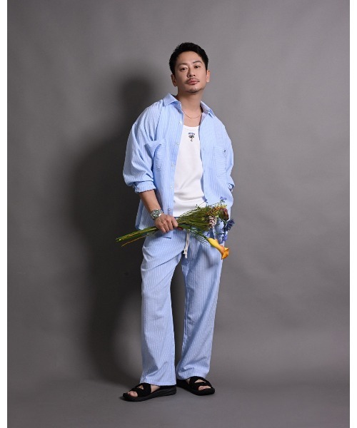 #Re:room（リルーム）の「ストライプワイドカラーパンツ（その他パンツ・メンズ・ブラック/ブルー/パープル・SMALL/MEDIUM）」の22枚目の写真