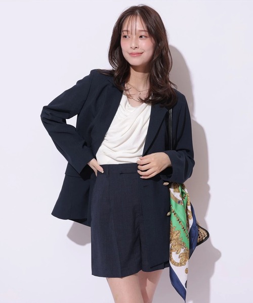 Mystrada(マイストラーダ)の「リネン調ベーシックショートパンツ(その他パンツ・レディース・ベージュ系その他/ネイビー・38/36/34)」の2枚目の写真