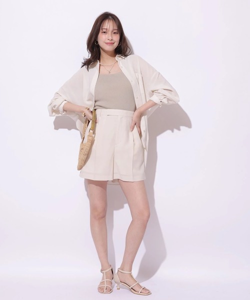 Mystrada(マイストラーダ)の「リネン調ベーシックショートパンツ(その他パンツ・レディース・ベージュ系その他/ネイビー・38/36/34)」の7枚目の写真