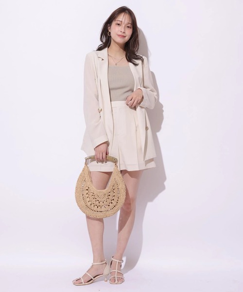 Mystrada(マイストラーダ)の「リネン調ベーシックショートパンツ(その他パンツ・レディース・ベージュ系その他/ネイビー・38/36/34)」の9枚目の写真
