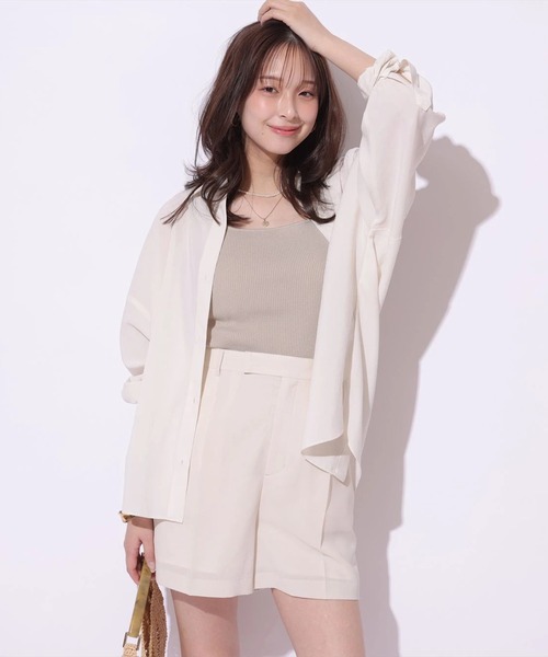Mystrada(マイストラーダ)の「リネン調ベーシックショートパンツ(その他パンツ・レディース・ベージュ系その他/ネイビー・38/36/34)」の14枚目の写真