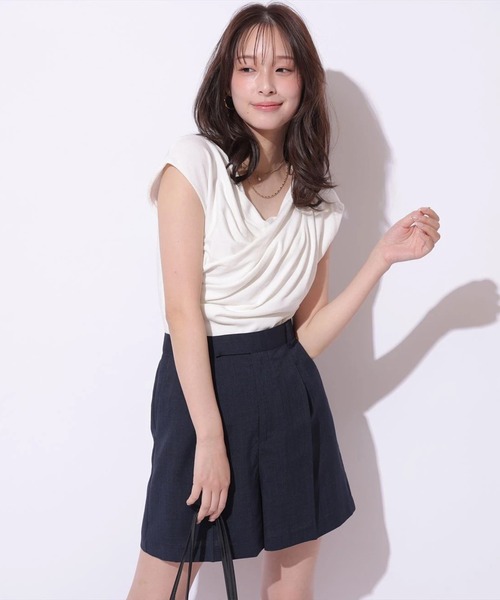 Mystrada(マイストラーダ)の「リネン調ベーシックショートパンツ(その他パンツ・レディース・ベージュ系その他/ネイビー・38/36/34)」の21枚目の写真