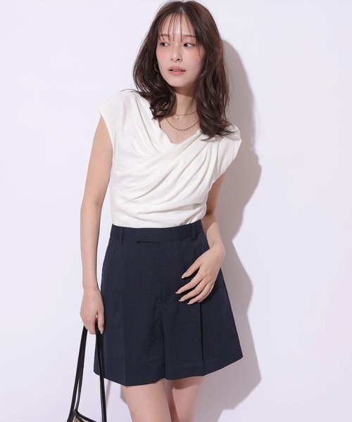 Mystrada(マイストラーダ)の「リネン調ベーシックショートパンツ(その他パンツ・レディース・ベージュ系その他/ネイビー・38/36/34)」の22枚目の写真