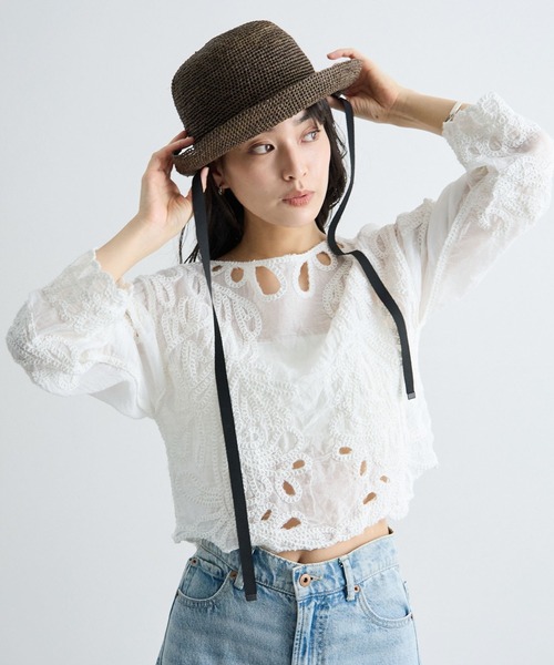 Futier land(フューティアランド)の「コットン刺繍カットブラウス(シャツ/ブラウス・レディース・ベージュ/ホワイト・FREE)」の14枚目の写真