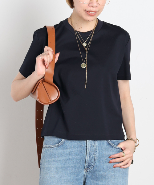 AP STUDIO(エーピーストゥディオ)の「コンパクトTシャツ(Tシャツ/カットソー・レディース・ブラック/ネイビー/ホワイト/ブラウン・FREE)」の21枚目の写真