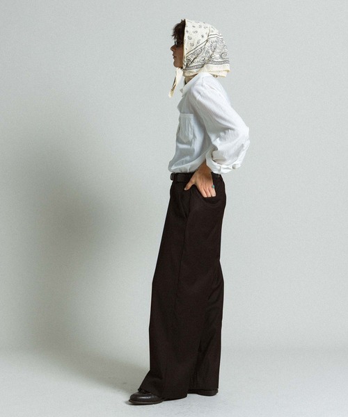 Elanque（エランク）の「wide straight slacks / ワイドストレートスラックス（スラックス・メンズ・ブラック/グレー・MEDIUM/LARGE）」の5枚目の写真