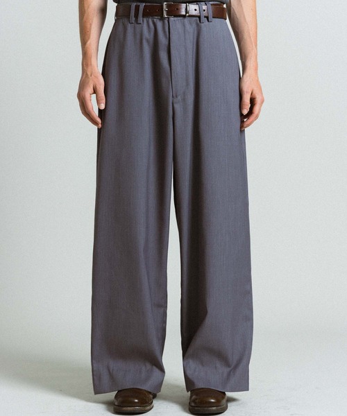 Elanque（エランク）の「wide straight slacks / ワイドストレートスラックス（スラックス・メンズ・ブラック/グレー・MEDIUM/LARGE）」の11枚目の写真