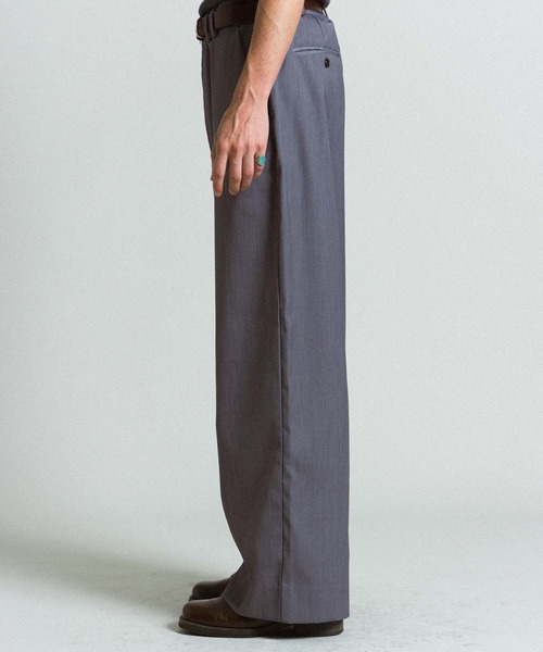 Elanque（エランク）の「wide straight slacks / ワイドストレートスラックス（スラックス・メンズ・ブラック/グレー・MEDIUM/LARGE）」の12枚目の写真