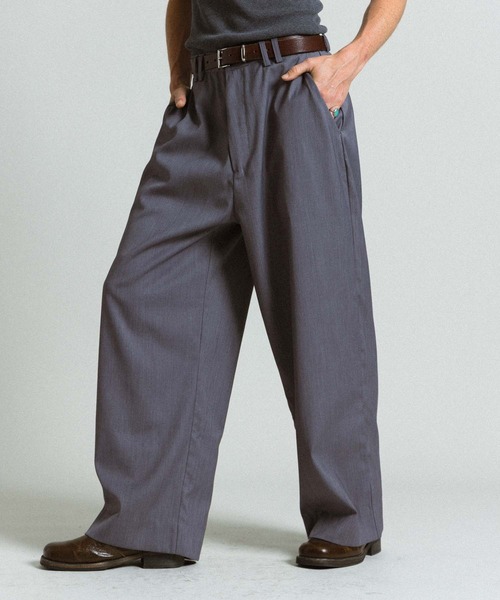 Elanque（エランク）の「wide straight slacks / ワイドストレートスラックス（スラックス・メンズ・ブラック/グレー・MEDIUM/LARGE）」の14枚目の写真