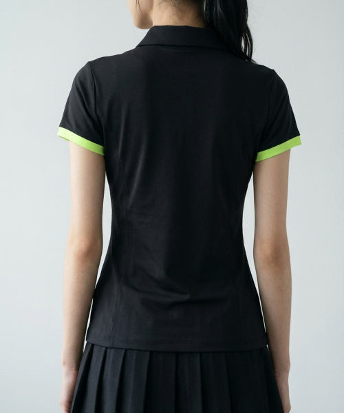 SLOUPLAY(スロープレイ)の「袖配色カラー半袖Tシャツ(ネオンブラック)(Tシャツ/カットソー・レディース・その他・SMALL)」の3枚目の写真