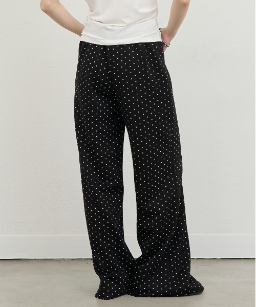 NUJOH(ヌゾ)の「Dot Relax Wide Pants / ドットリラックスワイドパンツ(スウェットパンツ・レディース・ブラック/グレー・FREE)」の6枚目の写真