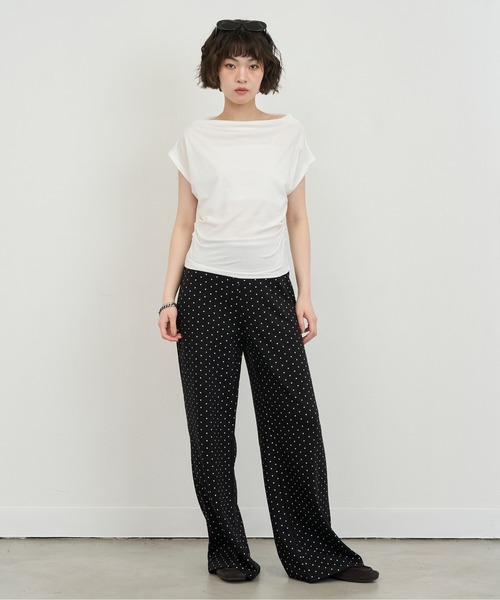 NUJOH(ヌゾ)の「Dot Relax Wide Pants / ドットリラックスワイドパンツ(スウェットパンツ・レディース・ブラック/グレー・FREE)」の22枚目の写真