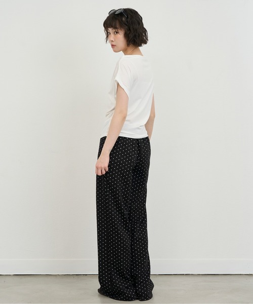 NUJOH(ヌゾ)の「Dot Relax Wide Pants / ドットリラックスワイドパンツ(スウェットパンツ・レディース・ブラック/グレー・FREE)」の7枚目の写真