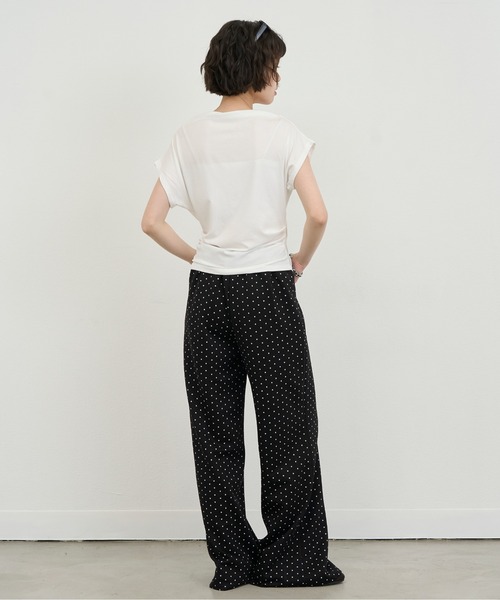 NUJOH(ヌゾ)の「Dot Relax Wide Pants / ドットリラックスワイドパンツ(スウェットパンツ・レディース・ブラック/グレー・FREE)」の8枚目の写真