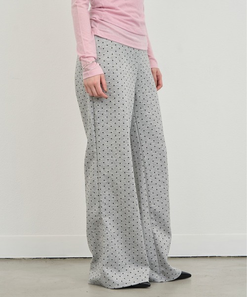 NUJOH(ヌゾ)の「Dot Relax Wide Pants / ドットリラックスワイドパンツ(スウェットパンツ・レディース・ブラック/グレー・FREE)」の15枚目の写真