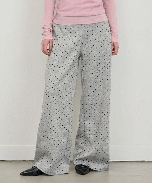 NUJOH(ヌゾ)の「Dot Relax Wide Pants / ドットリラックスワイドパンツ(スウェットパンツ・レディース・ブラック/グレー・FREE)」の14枚目の写真