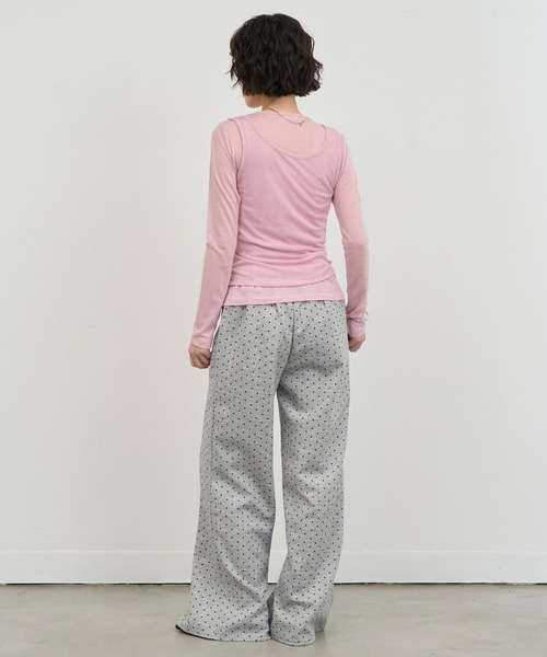 NUJOH(ヌゾ)の「Dot Relax Wide Pants / ドットリラックスワイドパンツ(スウェットパンツ・レディース・ブラック/グレー・FREE)」の19枚目の写真