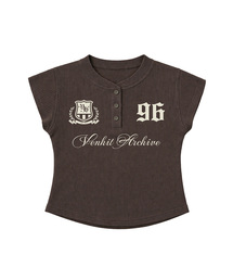 アーカイブ96 ヘンリーネック ワッフル スリムフィットTシャツ