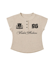 アーカイブ96 ヘンリーネック ワッフル スリムフィットTシャツ