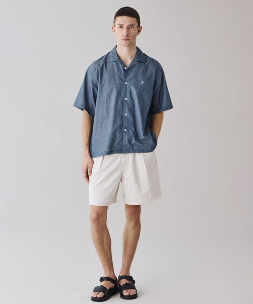 ORCIVAL(オーシバル)の「ORCIVAL | 〈別注〉 ボディシェルオックスフォード タックショーツ MEN(その他パンツ・メンズ・アイボリー/ブラック/モカ・3/4)」の17枚目の写真