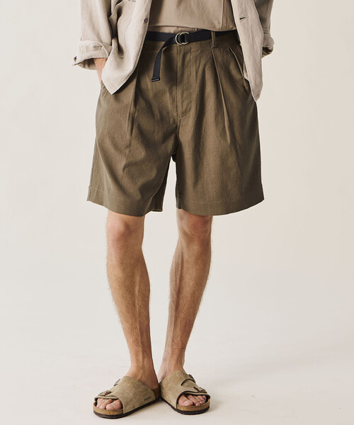 ORCIVAL(オーシバル)の「ORCIVAL | 〈別注〉 ボディシェルオックスフォード タックショーツ MEN(その他パンツ・メンズ・アイボリー/ブラック/モカ・3/4)」の3枚目の写真