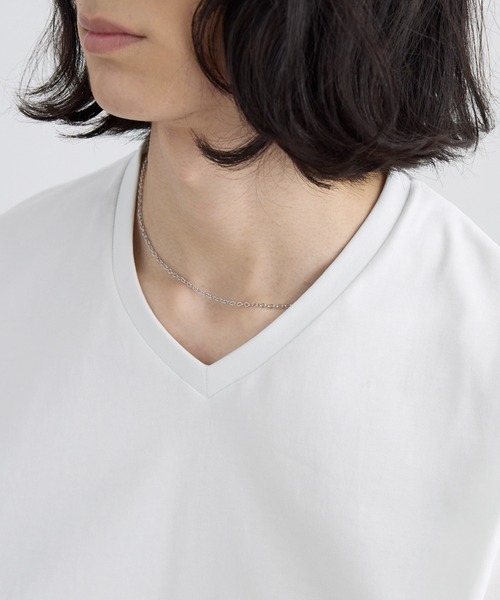 MONO-MART(モノマート)の「<接触冷感/UVカット>USAコットン コンフォート ヘビーオンス Vネック 半袖Tシャツ(Tシャツ/カットソー・メンズ・ブラック/ホワイト/チャコールグレー/ネイビー/オリーブ/ライトグレー・XL/S/L/M)」の15枚目の写真
