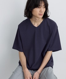 Tシャツ/カットソー（ブルー・ネイビー/青色系・Vネック）ファッション