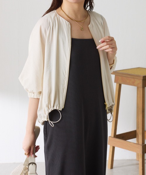 COLLAGE GALLARDAGALANTE(コラージュガリャルダガランテ)の「接触冷感/シアーサマーブルゾン(ブルゾン・レディース・アイボリー/ブラウン・FREE)」の10枚目の写真