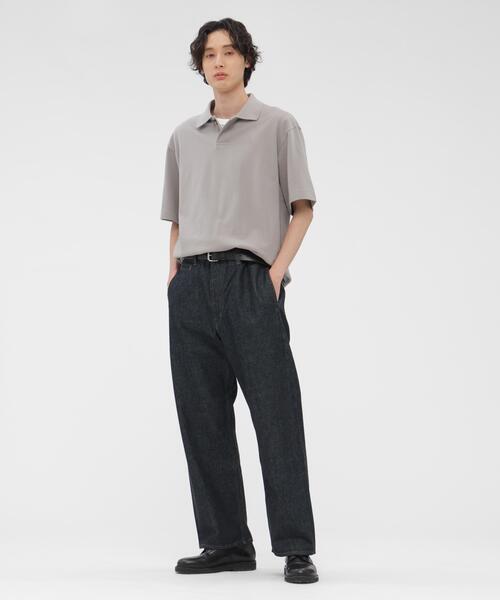 MARGARET HOWELL(マーガレットハウエル)の「COTTON PIQUE JERSEY TOP(Tシャツ/カットソー・メンズ・グレー/ネイビー系1・LARGE/MEDIUM/X-LARGE)」の3枚目の写真