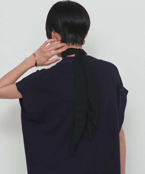 GALENA(LOUNGEDRESS)(ガレナ)の「【GALENA/ガレナ】シフォンツイリースカーフ(バンダナ/スカーフ・レディース・ブラック・FREE)」の5枚目の写真