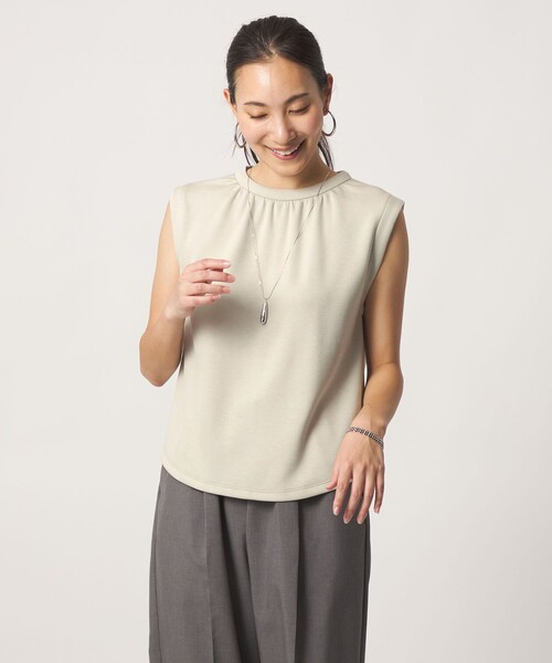 A DAY IN THE LIFE UNITED ARROWS(アデイインザライフユナイテッドアローズ)の「ライトダンボール ノースリーブTシャツ <A DAY IN THE LIFE>(Tシャツ/カットソー・レディース・ダークグレー/ライトグレー/オフホワイト・FREE)」の17枚目の写真