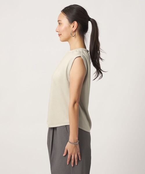 A DAY IN THE LIFE UNITED ARROWS(アデイインザライフユナイテッドアローズ)の「ライトダンボール ノースリーブTシャツ <A DAY IN THE LIFE>(Tシャツ/カットソー・レディース・ダークグレー/ライトグレー/オフホワイト・FREE)」の4枚目の写真