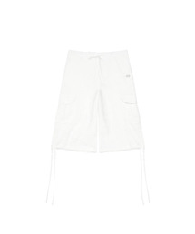 EYELET PUNCHING CARGO PANTS, WHITE