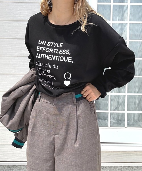 Q(キュー)の「ジョーゼットロゴロンT(Tシャツ/カットソー・レディース・ホワイト/ブラック・MEDIUM)」の19枚目の写真