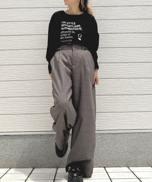 Q(キュー)の「ジョーゼットロゴロンT(Tシャツ/カットソー・レディース・ホワイト/ブラック・MEDIUM)」の17枚目の写真