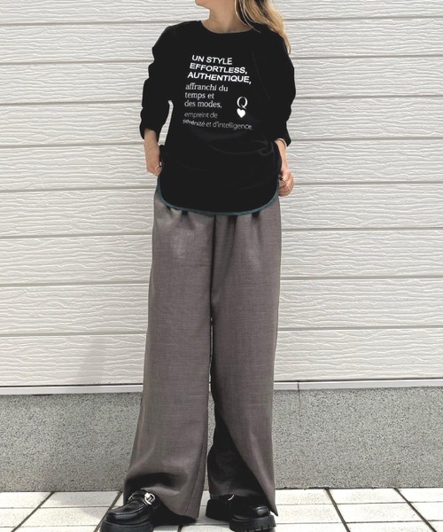 Q(キュー)の「ジョーゼットロゴロンT(Tシャツ/カットソー・レディース・ホワイト/ブラック・MEDIUM)」の18枚目の写真