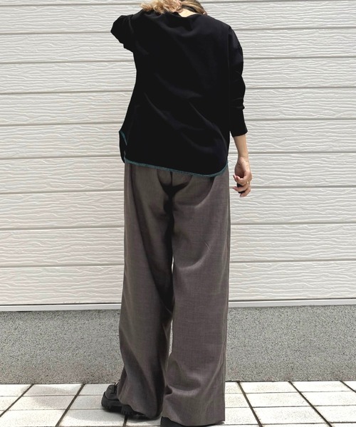 Q(キュー)の「ジョーゼットロゴロンT(Tシャツ/カットソー・レディース・ホワイト/ブラック・MEDIUM)」の10枚目の写真