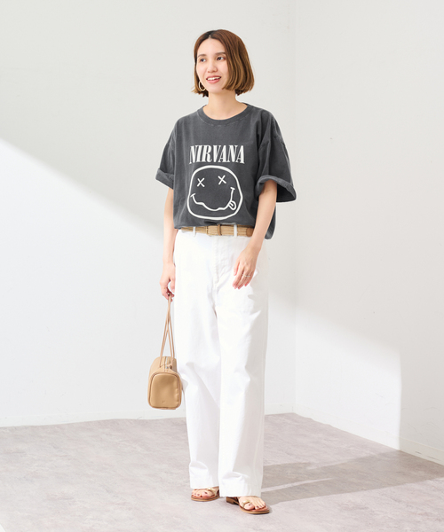 FRAMeWORK(フレームワーク)の「JOHNBULL/ジョンブル NIRVANA SMILEY Tシャツ(Tシャツ/カットソー・レディース・ベージュ/ブラック・FREE)」の17枚目の写真