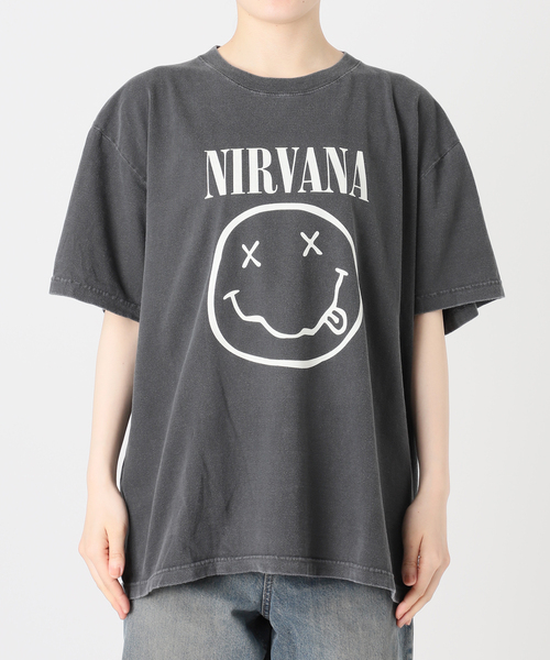FRAMeWORK(フレームワーク)の「JOHNBULL/ジョンブル NIRVANA SMILEY Tシャツ(Tシャツ/カットソー・レディース・ベージュ/ブラック・FREE)」の4枚目の写真