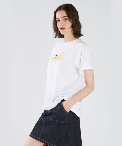 To b. by agnes b.（トゥービーバイアニエスベー）の「Tiger T オーガニックコットン 半袖 アーティストTシャツ（Tシャツ/カットソー・レディース・ホワイト・FREE）」の10枚目の写真