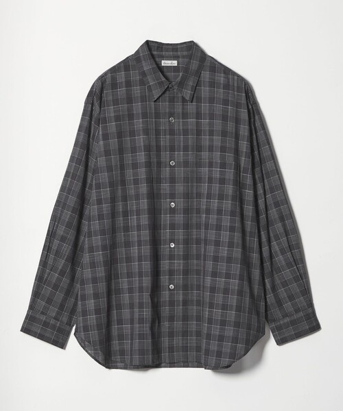 Steven Alan＞ スラブ チェック レギュラーカラー シャツ LOOSE