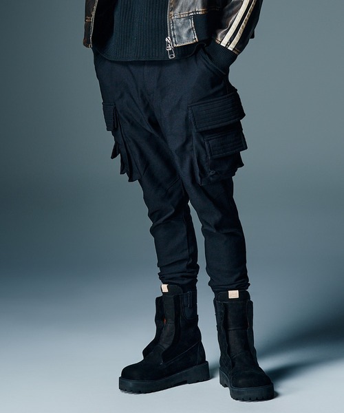 glamb（グラム）の「Sarrouel Rib Cargo Pants / サルエルリブカーゴパンツ（カーゴパンツ・メンズ・グレー/ブラック・S/M/L）」の6枚目の写真