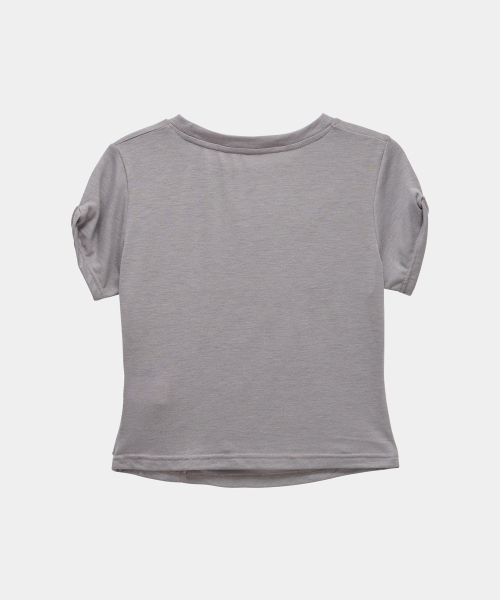 ETRE AU SOMMET(エトレオソメ)の「Drape Pintuck Zipper Roll-Up Short Top (Gray)(Tシャツ/カットソー・レディース・ダークグレー・FREE)」の8枚目の写真