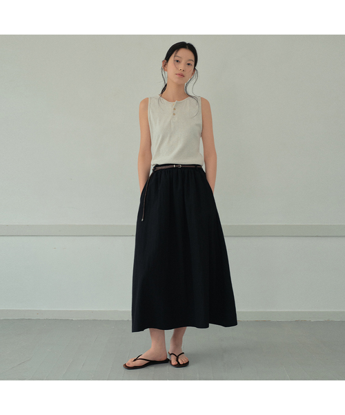 WEDNESDAYOASISFORWOMEN（ウェンズデー オアシス フォー ウーマン）の「[アトリエスタンダード] ネチュラルリングルスカート_2COLOR(WB6SK05)（スカート・レディース・ブラック/ホワイト・FREE）」の2枚目の写真