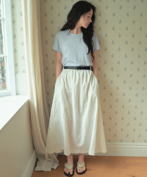 WEDNESDAYOASISFORWOMEN（ウェンズデー オアシス フォー ウーマン）の「[アトリエスタンダード] ネチュラルリングルスカート_2COLOR(WB6SK05)（スカート・レディース・ブラック/ホワイト・FREE）」の3枚目の写真